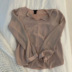 Ann Taylor pink long sleeve blouse